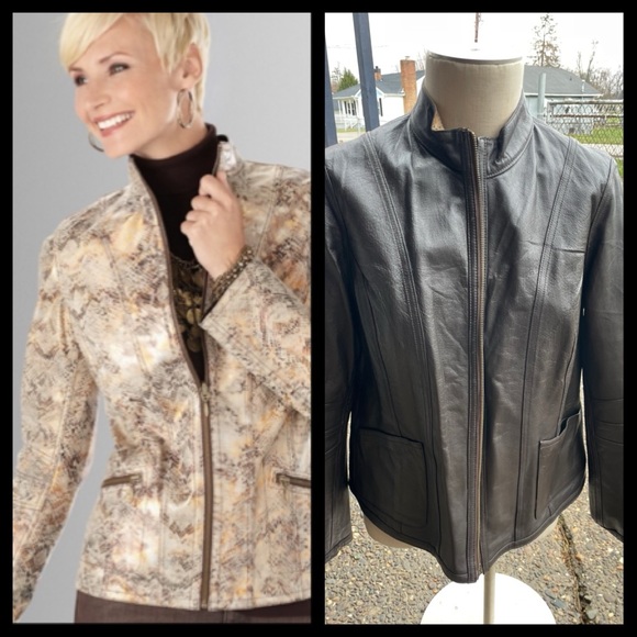 New Chico's Genuine Leather Queen of the Jungle Reversible Jacket - Picture 1 of 8
